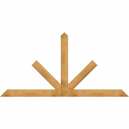 Ekena Millwork Saratoga Rough Sawn Timber Gable Bracket, Western Red Cedar, 108"W x 54"H x 2"D x 6"F, 12/12 Pitch GBW108X54X0206SAR00RWR